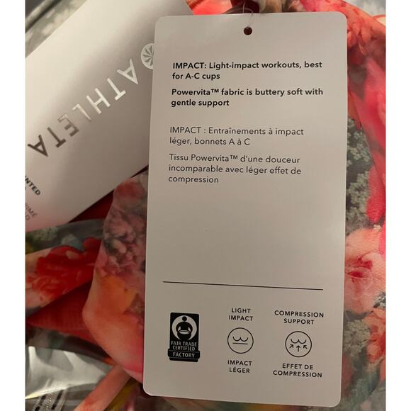 NWT Athleta Solace Bra A-C Renewed Blossom Pink Strappy Wireless Small - Picture 8 of 8